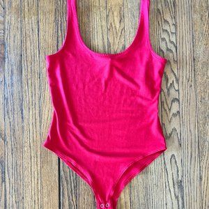 Forever 21 Scoop-Neck Bodysuit (M, Red)
